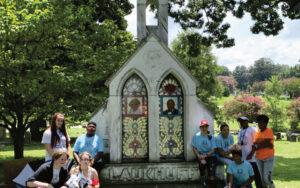 Attendees take a tour of Historic Elmwood Cemetery in Memphis, Tennessee