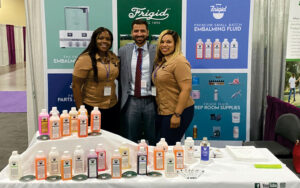 Dana Taylor, Nelson Sanchez and Madeline Lyles in Frigid Fluid Booth NFDMA 2021 Convention, Grapevine, Texas